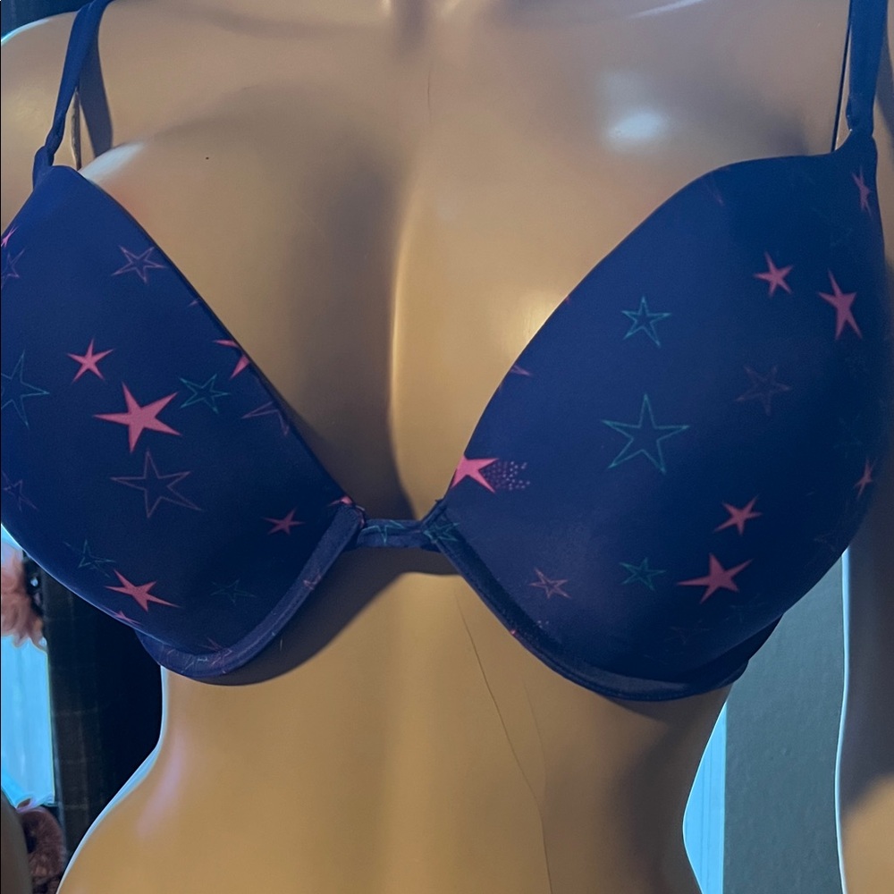 Victoria's Secret Lined Demi Blue Push Up Bra S38DD